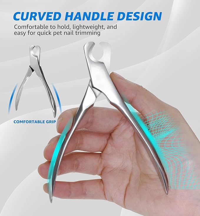 Pet Nail Clippers for Large Dogs, Wide-Opening Dog Nail Trimmer with All-Steel Material Sharp Durable Blades Built-in Spring, Professional Grooming Tool with Free Nail File for All Dogs &amp; Cats