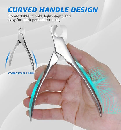 Pet Nail Clippers for Large Dogs, Wide-Opening Dog Nail Trimmer with All-Steel Material Sharp Durable Blades Built-in Spring, Professional Grooming Tool with Free Nail File for All Dogs &amp; Cats