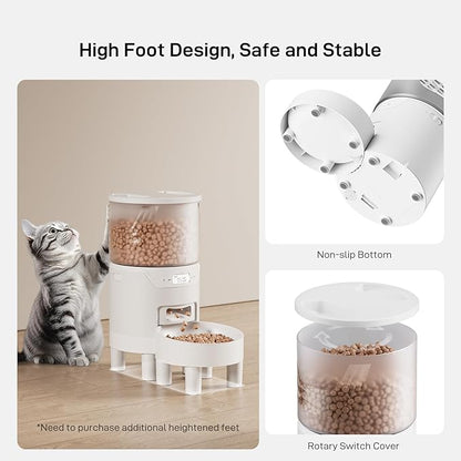 Automatic Cat Feeder: 3L Auto Food Dispenser with Timed Feeding| 6 Meal Programmable&amp; 1-20 Portion Precise Control- Easy to Clean &amp; Setup for Cat Indoor| Desiccant Bag Keep Food Fresh