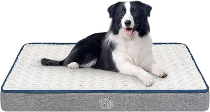 EMPSIGN Reversible Cool and Warm Dog Bed for Crate Pad, Pet Beds with Washable and Removable Cover, Dog Crate Beds Sleeping Mats, Beds for Dogs Crate for Large Medium Small Dogs, Grey