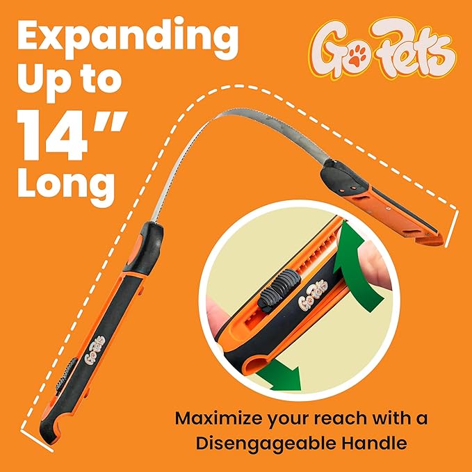 GoPets Deshedding Blade Rake, Adjustable Professional Dematting Grooming Tool, Stainless Steel Blades, Fur Removal Comb for Shedding, Comfortable Handle, Suitable for Cats &amp; Dogs