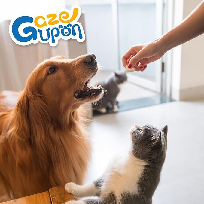 gazeupon Freeze Dried Chicken Treats for Dogs &amp; Cats, Single Ingredient Natural and Healthy Training Treats &amp; Food Topper, High Protein Dog Snacks,10.58 oz