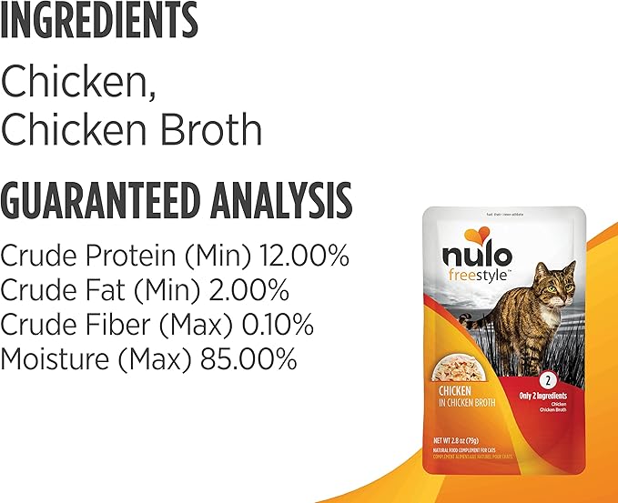 Nulo Freestyle Cat &amp; Kitten Wet Cat Food Pouch, Premium All Natural Grain-Free Soft Cat Food Topper with Amino Acids for Heart Health and High Animal-Based Protein