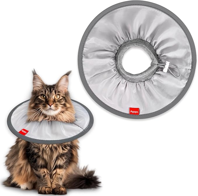 Agape Soft Cat Cone, Comfy Collar to Stop Licking &amp; Scratching, Lightweight Recovery Collar for Cats After Surgery, Adjustable Elizabethan Collar for Neuter Recovery, Waterproof Neck Cones for Cats