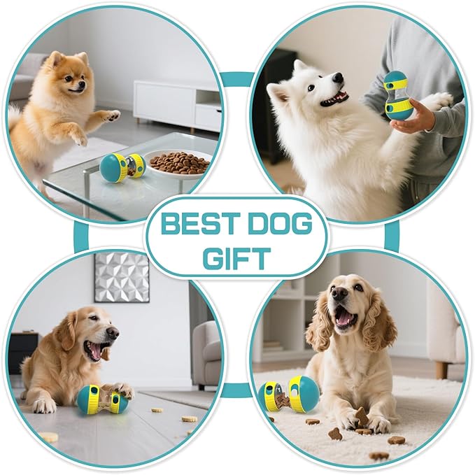 Interactive Dog Puzzle Toys for Indoor Adjustable Food Dispensing Treat Dispenser Ball &amp; Slow Feeder for Large/Medium/Small Dog to Keep Them Busy, Green