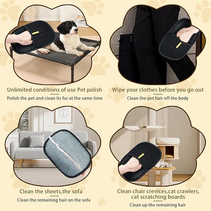 Pet Hair Removal Glove for Cats &amp; Dogs, Electrostatic Pet Hair Removal Gloves, Reusable Hair Remover, Upgrade Efficient Grooming Gloves for Pet Hair for Clothing/Couch/Furniture/Carpet/Car Seat(2pcs)