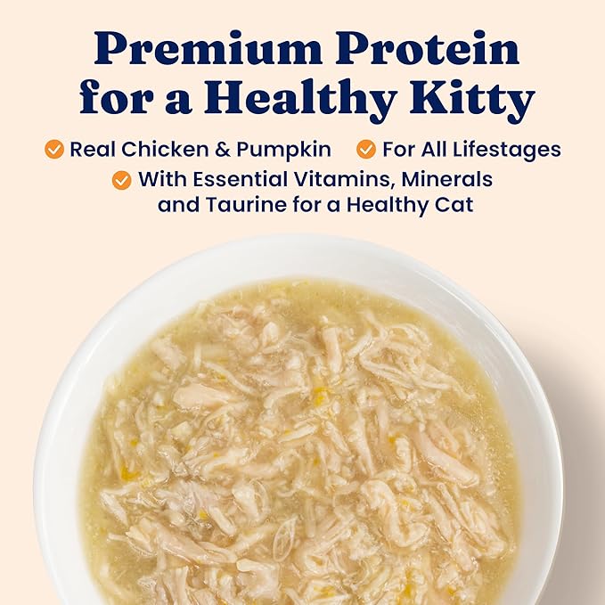 Solid Gold Wet Cat Food Shreds in Gravy - Healthy Canned Cat Food Made w/Real Chicken &amp; Pumpkin Shreds, Vitamins &amp; Minerals - Grain Free &amp; Gluten Free Canned Meals for Cats &amp; Kittens - 24ct/3oz Can