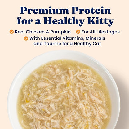 Solid Gold Wet Cat Food Shreds in Gravy - Healthy Canned Cat Food Made w/Real Chicken &amp; Pumpkin Shreds, Vitamins &amp; Minerals - Grain Free &amp; Gluten Free Canned Meals for Cats &amp; Kittens - 24ct/3oz Can