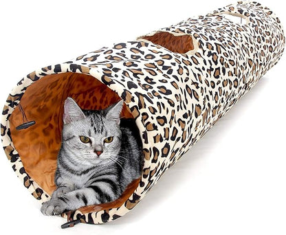 PAWZ Road XL Collapsible Cat Tunnel for Fat Cats &amp; Rabbits - 51"x12" Extra Wide Pet Play Tunnel with 12-Inch Diameter for Large Cats, Small Dogs