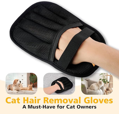 Cat Hair Gloves for Pet Hair Removal，Reusable Cats &amp; Dog Pet Hair Remover Electrostatic Gloves for Pets Grooming,Furniture,Carpet,Car,Couch