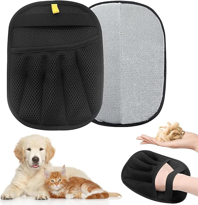 Vingtank 2Pcs Pet Hair Remover Glove, 2025 Upgraded Pet Hair Remover Electrostatic Gloves Reusable Cat &amp; Dog Hair Removal Tool for Couch, Furniture, Carpet, Car Seat