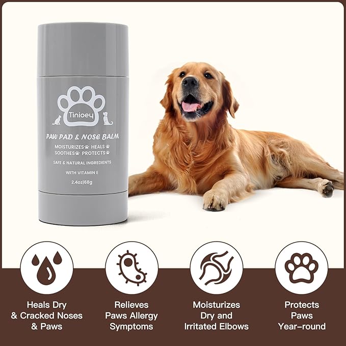 Cat Dog Paw Pad Balm Stick (2.4 oz) | Natural Lick Safe Dog Paw Blam Protector, Soother &amp; Moisturizer for Cracked Dry &amp; Damaged Paws, Nose &amp; Elbows | Snout Soother for Dogs