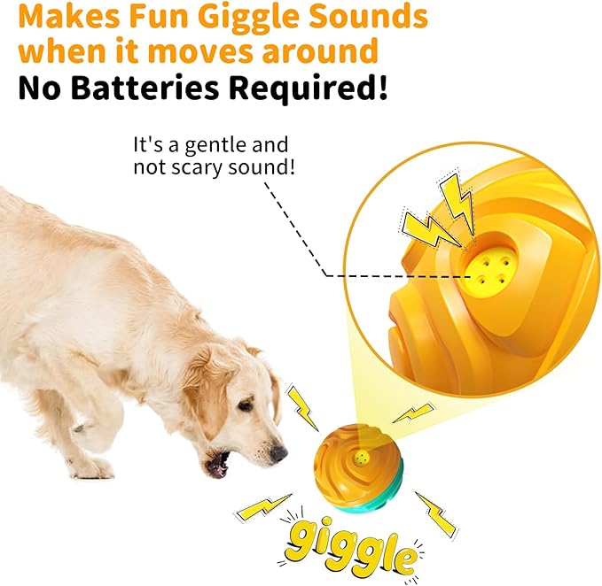 Dog Ball for Aggressive Chewers - Interactive Dog Toy Balls Fun Squeaky Sound to Keep Them Busy, Durable for Small Medium Large Breeds, Rubber Pet Chew Toys, As Seen on TV, Orange &amp; Blue