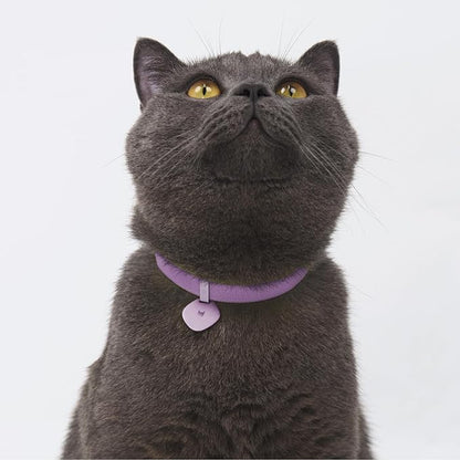 Safety Cat Collar and ID Tag Set - Elastic Quick Release Non Breakaway Personalized Anodized Aluminum Engraved Pet Name Tag, Lightweight for Kitten Small Large Cats