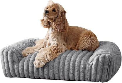 Arlee Saddle Sofa Memory Foam Pet Bed, Comfortable &amp; Washable, Ideal for Dogs and Puppies, Extra Comfort, Couch Design, Crate &amp; Kennel Furniture, Pet Supplies &amp; Essentials, Grey, Medium