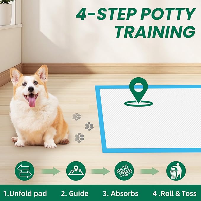 100 Count Large Dog &amp; Cat Puppy Pee Pads - 28"x30" Absorbent Potty Training Pads | Leakproof Quick-Dry Disposable Pet Pads for Puppies, Dogs &amp; Cats | Indoor, Outdoor, Litter Box, Housebreaking Use