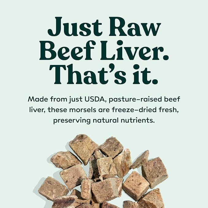 Little Hunter Freeze Dried Dog Treats - Beef Liver - Raw Single Ingredient Beef Liver Dog Treats for Snacks, Training, Dog Food Toppers - All Natural, Healthy Dog &amp; Puppy Treats, 2 oz