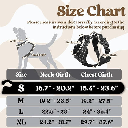 rabbitgoo Dog Harness Small Sized, No Pull Pet Harness with 3 Buckles, Adjustable Soft Padded Vest with Control Handle, Walking Reflective Pet Vest for Small Dogs, Black, S