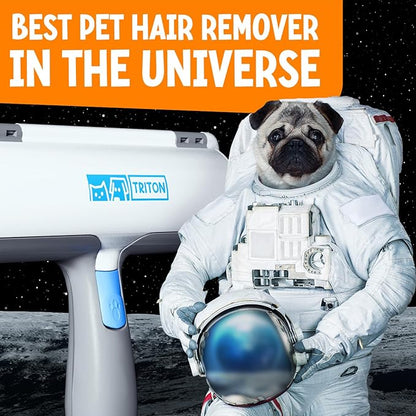 Triton Pet Hair Remover w/Fur Trapping Compartment - Easy to Use Pet Hair Removal Tool - Cat &amp; Dog Hair Remover for Couch, Furniture, Clothes, Bedding, Car - Reusable Lint Roller