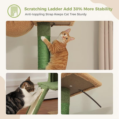 PEQULTI Floor to Ceiling Cat Tree, Tall Cat Tower, Adjustable Height (83&