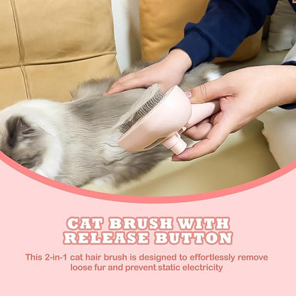 3-in-1 Steam Brush for Cats &amp; Dogs – Hair Removal Comb with One-Click Release &amp; Water Spray – Grooming Brush for Shedding, Long/Short Hair