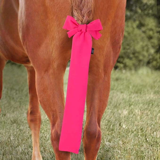 Harrison Howard Stretchy Horse Tail Guard - Breathable &amp; Protects - Slip On Design - 2 Strand Closure - 22" L Light Pink