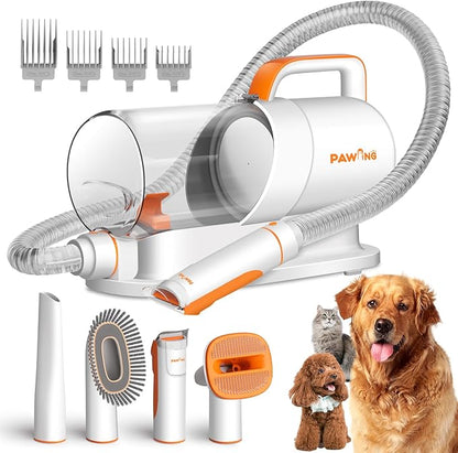 Pet Grooming Kit with Vacuum, All-in-1 Professional Deshedding Tools for Dogs &amp; Cats - Low Noise Dogs Vacuum Cleaner with 2L Large Capacity Dust Cup for Shedding Pet Hair