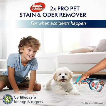 Simple Solution Stain &amp; Odor Eliminator for Pets, Carpet Deodorizer, Enzyme Pet Odor Eliminator for Home, Stain Remover for Cat &amp; Dog Pee, Urine Destroyer, Carpet Cleaner Spray, 32 oz