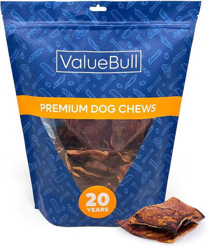 ValueBull USA Rawhide Chips, Natural Beef Flavor, 2 Pound - Natural &amp; Safe, USA Beef Hide, Long Lasting, Chemical Free, No Artificial Flavors
