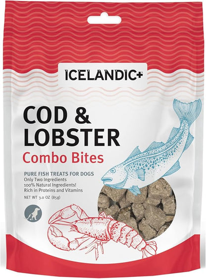 Icelandic+ Cod &amp; Lobster Combo Bites Dog Treat 3.0-oz Bag