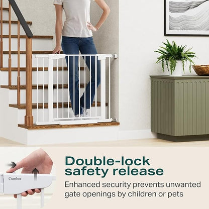 Cumbor 2 Pack 29.7-40.6" Baby Gate for Stairs, Mom&
