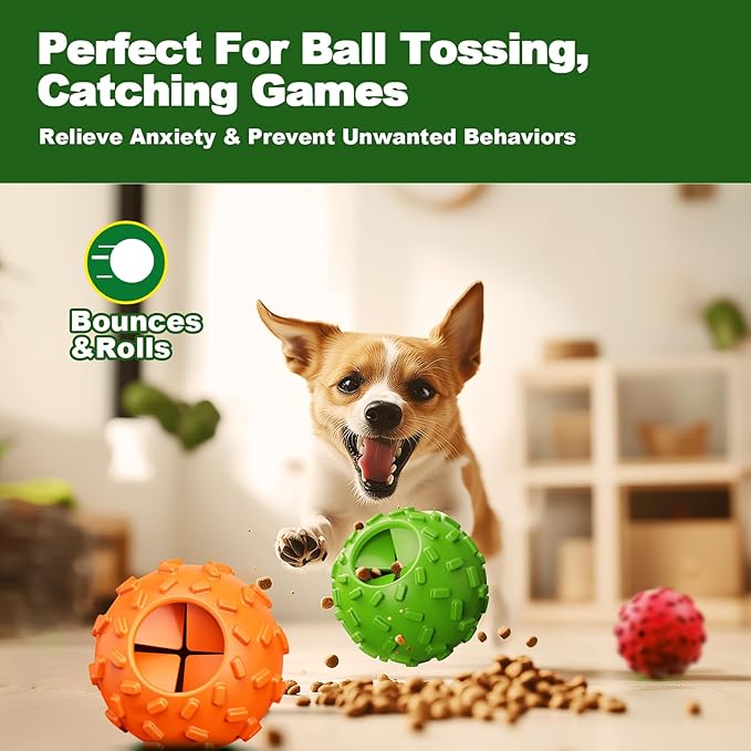 Dog Puzzle Toy 2 Pack – Cognitive Dog Treat Toy,Interactive Dog Toys for Treat Dispensing, Slow Feeder for Mental Stimulation &amp; Anxiety Relief, Puppy Training Toy, Natural Rubber