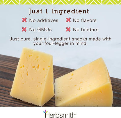Herbsmith Smiling Dog Kibble Seasoning – Freeze Dried Cheese Food Topper - Premium White Cheddar – All Natural, Human-Grade Topper for Dogs 6.2 oz