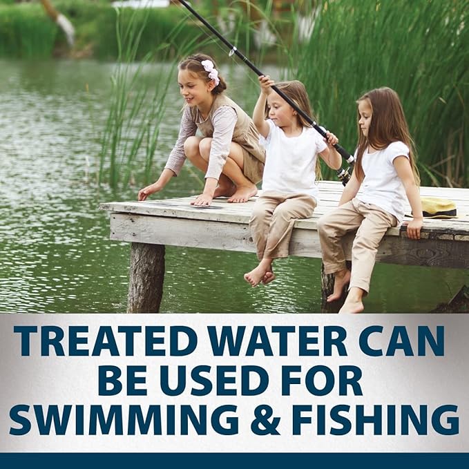 Airmax Pond Dye Plus, Twilight Blue Colorant &amp; Natural Beneficial Bacteria, Large Pond &amp; Lake Water Clarifier &amp; Color Treatment, Shade Plants &amp; Algae from Sunlight, Fish &amp; Livestock Safe, 4 Gallons