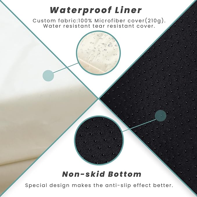 Laifug Orthopedic Memory Foam Extra Large Dog Bed with Pillow and Durable Water Proof Liner &amp; Removable Washable Cover &amp; Smart Design (Large (46"x28"x8"), Grey)