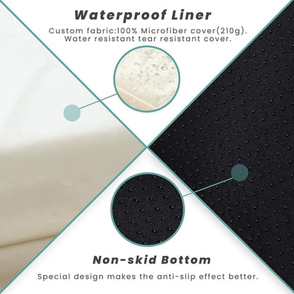 Laifug Orthopedic Memory Foam Extra Large Dog Bed with Pillow and Durable Water Proof Liner &amp; Removable Washable Cover &amp; Smart Design (Large (46"x28"x8"), Grey)