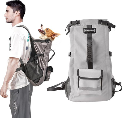 Dog Backpack for Small &amp; Medium Dogs - Adjustable Pet Carrier for Travel &amp; Hiking, Hands-Free Puppy Backpack with Storage Pockets, Breathable Mesh, Reflective Strips &amp; Non-Slip Handle