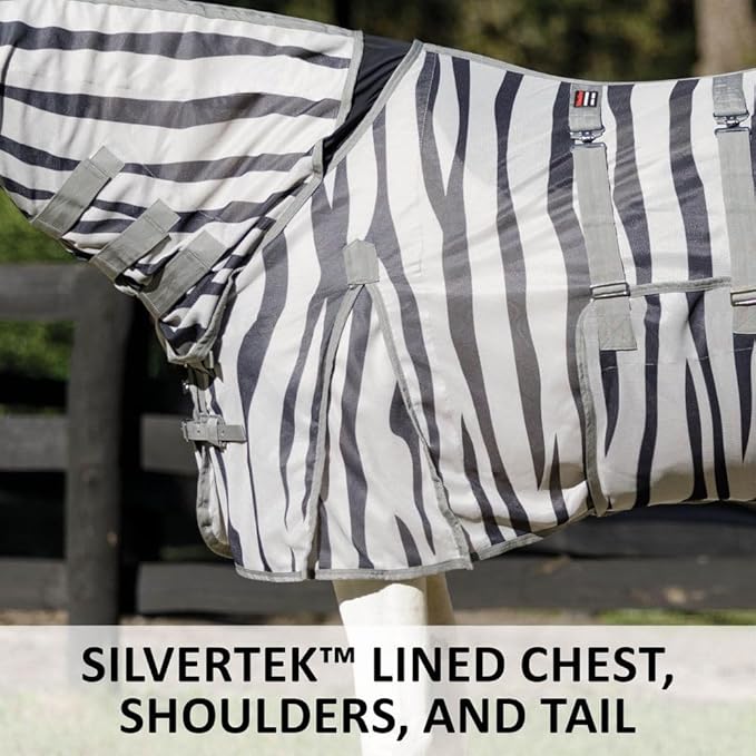 Schneiders Soft Interlock Mesh II Zebra Horse Fly Sheets | Striking Zebra Pattern for Fly Deterrence &amp; Superior UV Protection