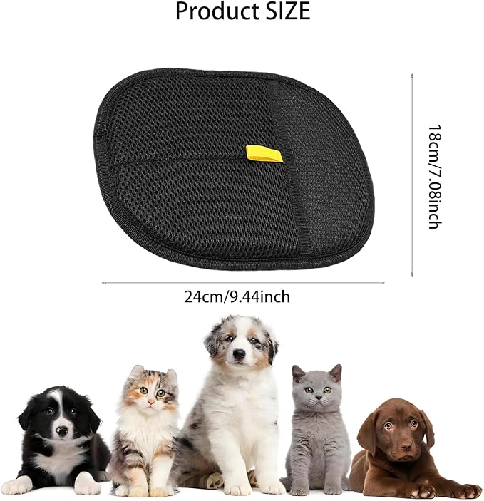3pcs Reusable Electrostatic Pet Hair Remover Glove - Cat &amp; Dog Grooming Gloves for Deshedding, Washable Hair Removal Tool for Furniture, Carpet, Clothes
