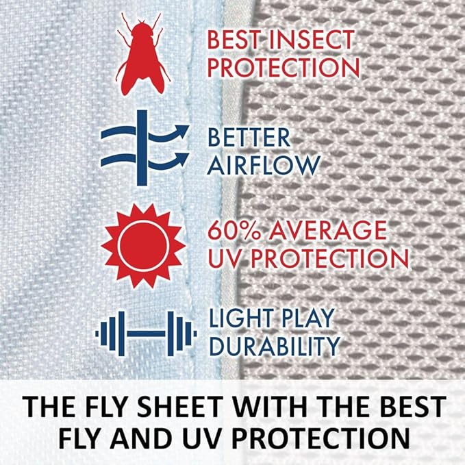 Schneiders Adjusta-Fit Mosquito Mesh Hybrid II Horse Fly Sheets | Ultimate Insect &amp; UV Protection for Equine Comfort