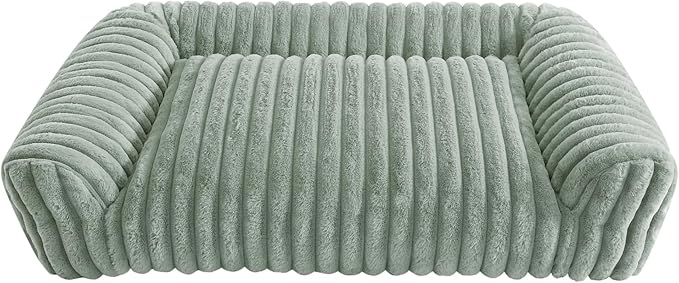Arlee Saddle Sofa Memory Foam Pet Bed, Comfortable &amp; Washable, Ideal for Dogs and Puppies, Extra Comfort, Couch Design, Crate &amp; Kennel Furniture, Pet Supplies &amp; Essentials, Sage, Large