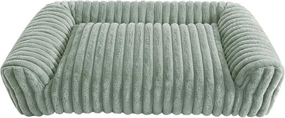 Arlee Saddle Sofa Memory Foam Pet Bed, Comfortable &amp; Washable, Ideal for Dogs and Puppies, Extra Comfort, Couch Design, Crate &amp; Kennel Furniture, Pet Supplies &amp; Essentials, Sage, Large