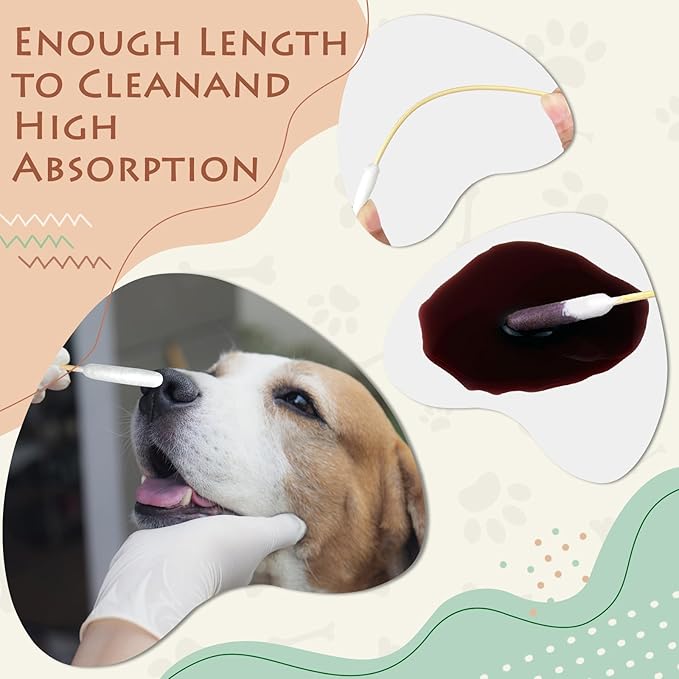 200 PCS Dog Ear Cleaning Kit; 6-Inch Large Cotton Swabs for Gentle &amp; Effective Cleaning. Safe and Hygienic Pet Ear Cleaning Solution