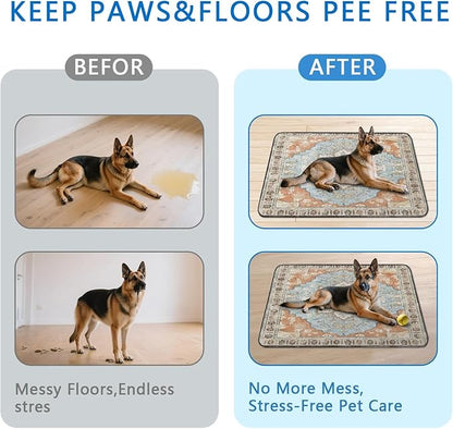 Washable Pee Pads for Dogs 2 Pack, Absorbent Reusable Puppy Pads Waterproof, Leakproof &amp; Non-Slip Whelping Pad, Potty Training Pads for Dogs Playpen Mat 48x48