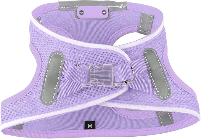 Light Up Dog Harness,Rechargeable LED Dog Harness for Small Medium Large Dogs,Reflective Lighted Safety Vest for Night Walking &amp; Camping,Lightweight &amp; Adjustable,Lavender Purple,XS