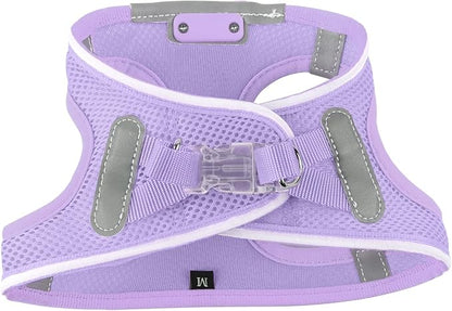 Light Up Dog Harness,Rechargeable LED Dog Harness for Small Medium Large Dogs,Reflective Lighted Safety Vest for Night Walking &amp; Camping,Lightweight &amp; Adjustable,Lavender Purple,L