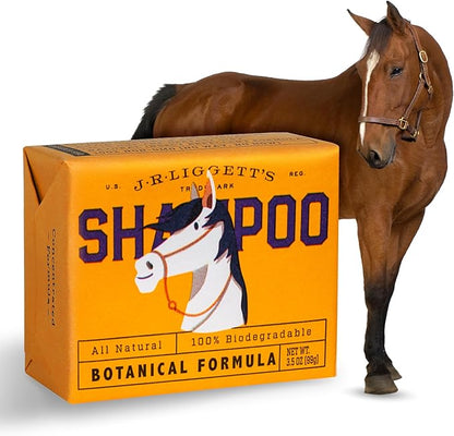 JR Liggett’s Botanical Horse Shampoo Bar for Sensitive Skin - 100% Detergent Free, Non-GMO &amp; Biodegradable - Deep-Cleansing, Hypoallergenic Formula for Healthy Skin, Mane &amp; Tail - 3.5 oz Bar