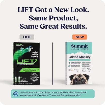Summit Canine Joint and Mobility Supplement for Small Dogs, All Natural Liquid Chondroitin with Liposomal Delivery for Arthritis, Hip &amp; Joint Support Vitamin, (Dogs <25lbs)