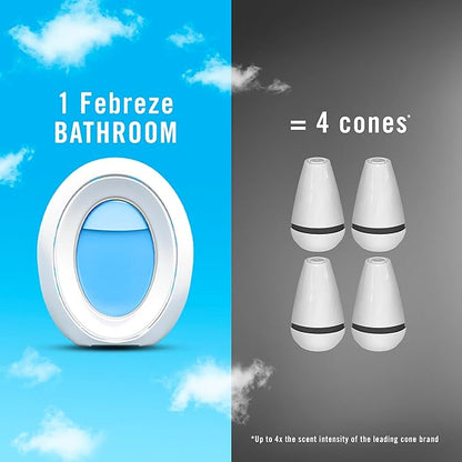 Febreze Bathroom Air Freshener, Odor-Fighting, Plug In Alternative, Air Fresheners for Home and Bathroom and Kitchen, Closet Air Fresheners, Linen &amp; Sky Scent, 4 Count