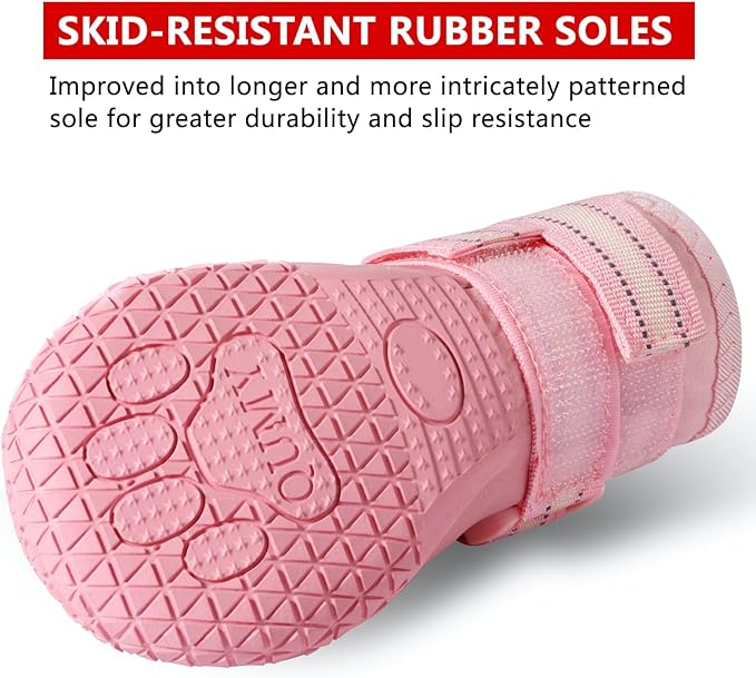 QUMY Dog Shoes for Large Dogs, Medium Dog Boots &amp; Paw Protectors for Winter Snowy Day, Summer Hot Pavement, Water-Resistant in Rainy Weather, Outdoor Walking, Indoor Hardfloors Skid-Resistant Sole